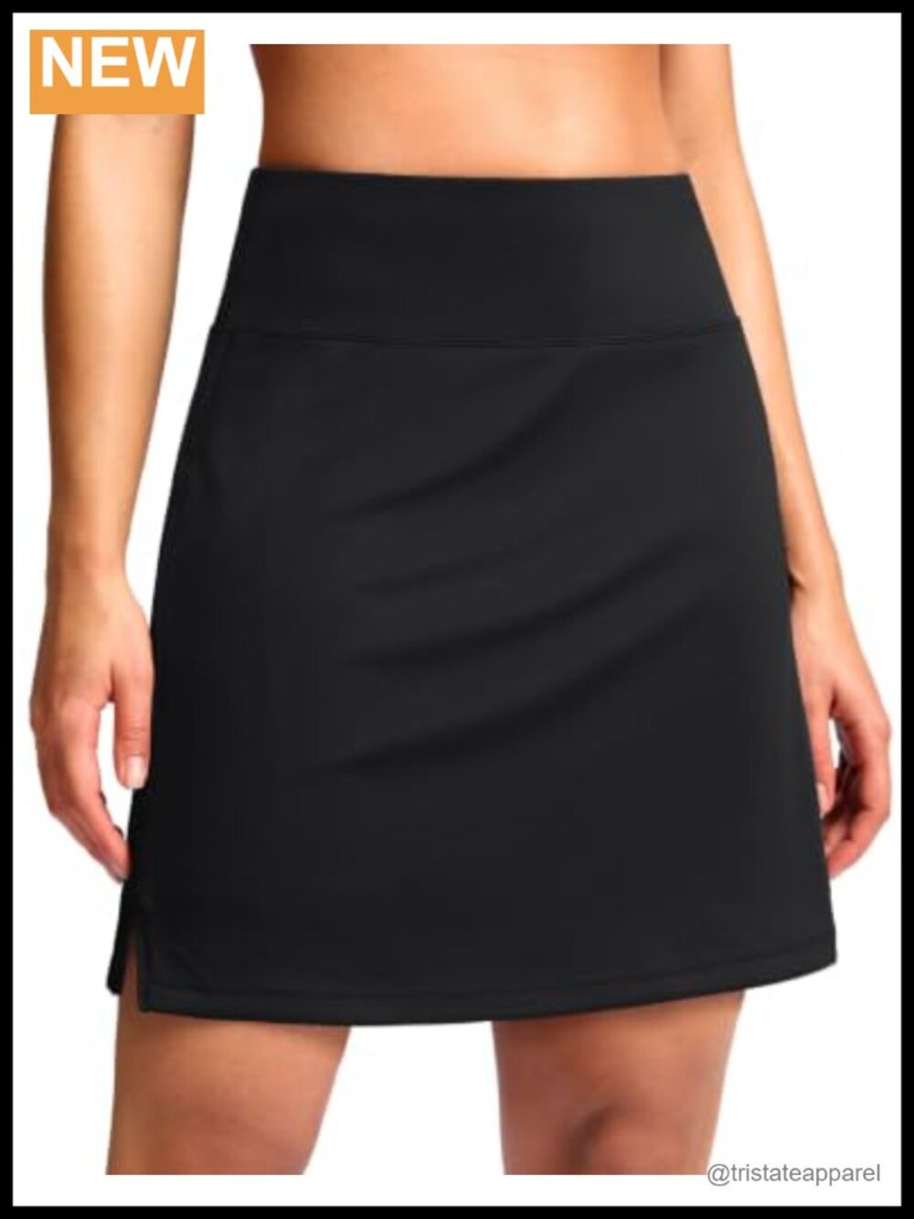 SANTINY Women's High Waist 16/18" Skort with 2 Pockets, A-Line Athletic Skirt
